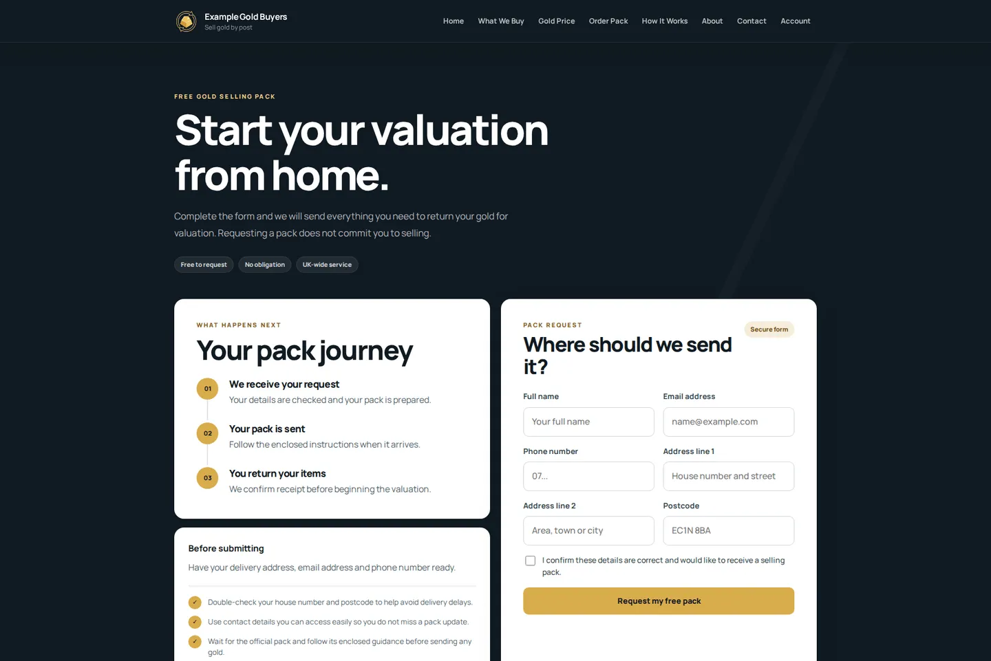 WordPress theme for gold buyers — picture 12