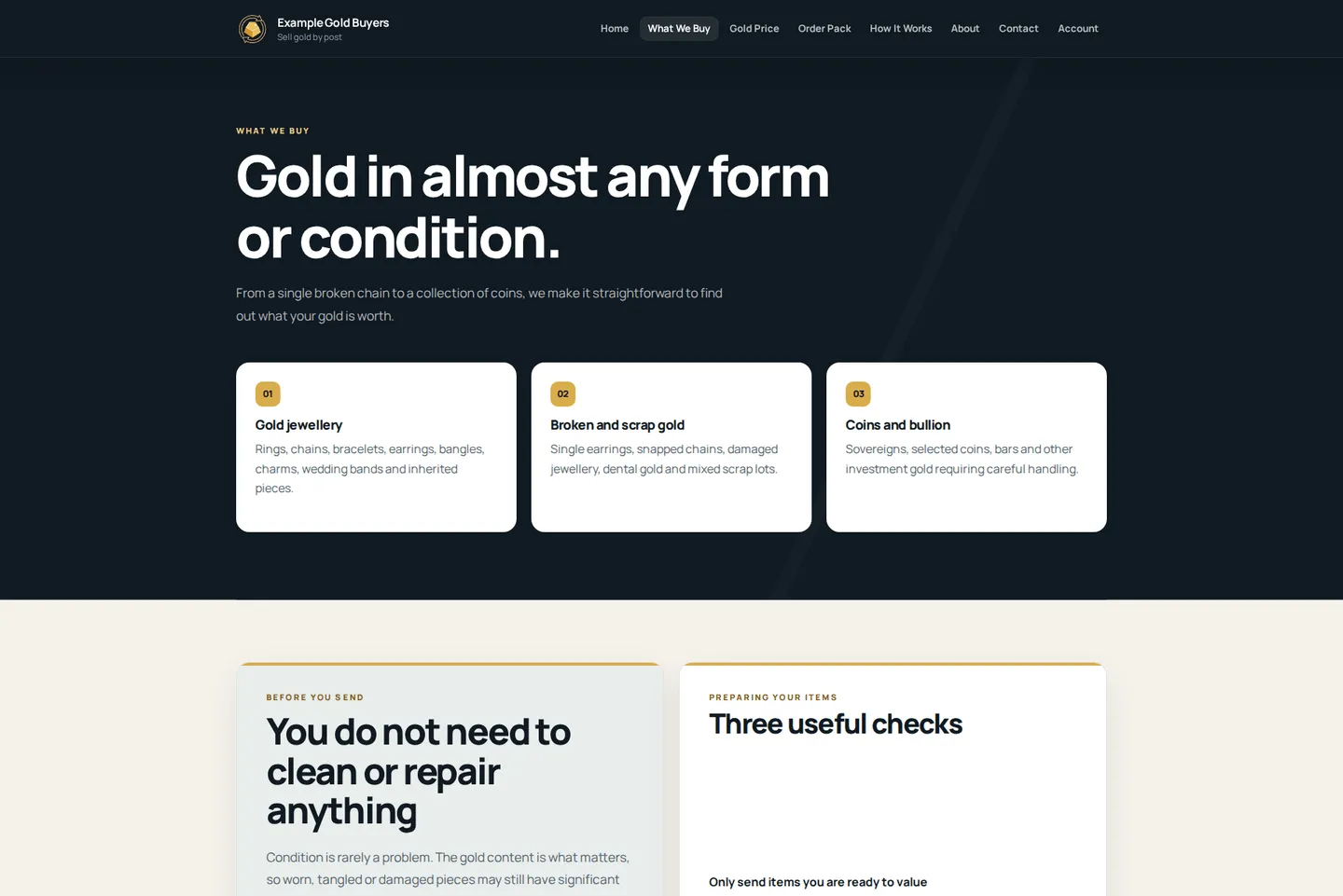 WordPress theme for gold buyers — picture 14